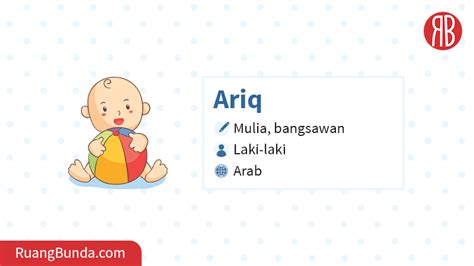 ariq arti nama kombinasi rangkaian nama sifat karakter