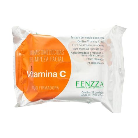 Toalhas Umedecidas De Limpeza Facial Vitamina C Fenzza Lojão Da Mulher