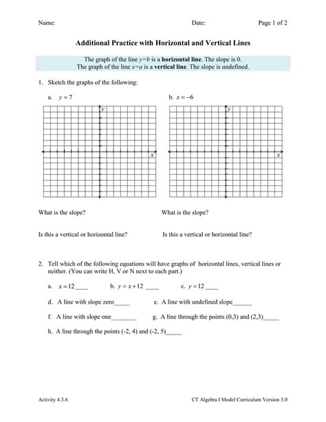 Horizontal And Vertical Lines Worksheet Ame My Id