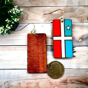 Puerto Rican Handpainted Grito De Lares Flag Earrings Boricua Jewelry