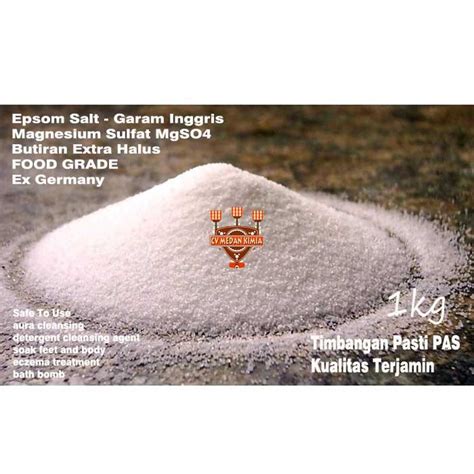 Jual Epsom Salt Food Grade Kg Garam Inggris Foodgrade Mgso Epsom