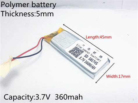 3 7V 360mAh 501745 Lithium Polymer Li Po Li Ion Re Vicedeal