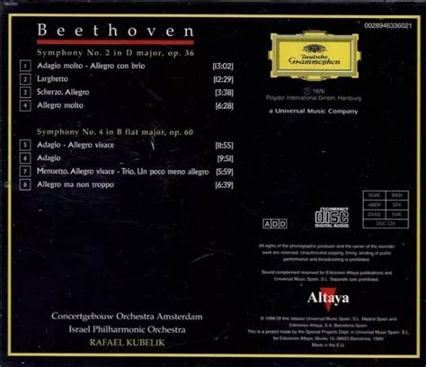 Beethoven Rafael Kubel K Symphonie N Symphonie N Cd Eur