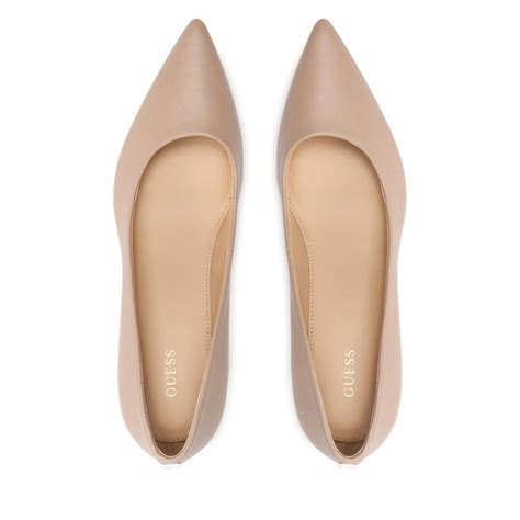 Tac N De Aguja Guess Kallyn Fl Kll Lea Beige Zapatos Es