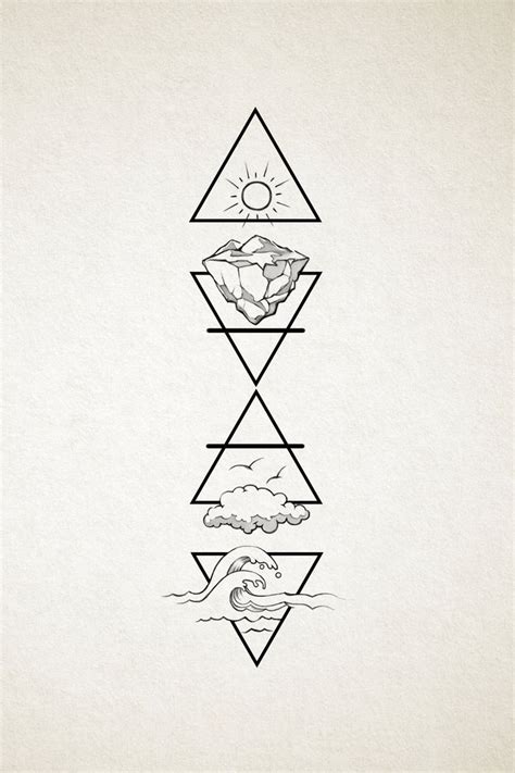 Geometric Four Elements Tattoo