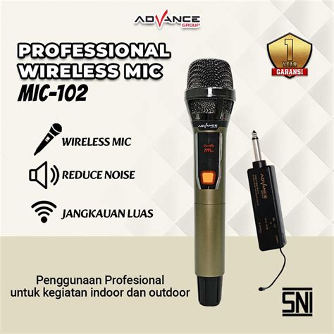 Jual ADVANCE MIC102 Mic Profesional Wireless Microphone Mikropon Tanpa