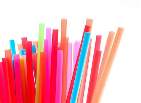 Premium Photo Colorful Drinking Straws Over White Background