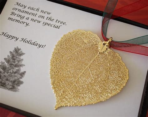 24k Gold Real Aspen Leaf Ornaments Etsy