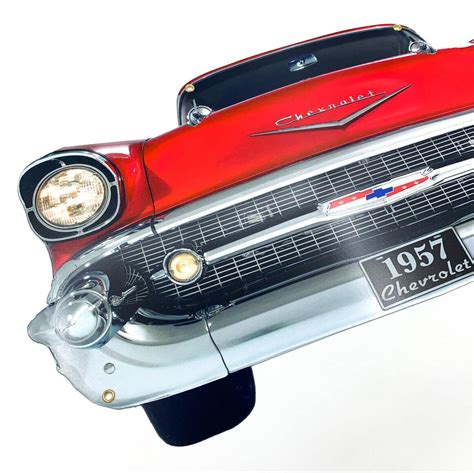 1957 Chevy Bel Air Front Bumper Metal Sign 26 X 13 Goodspeed Usa