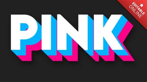 Pink Blue 3d Text Effect Generator