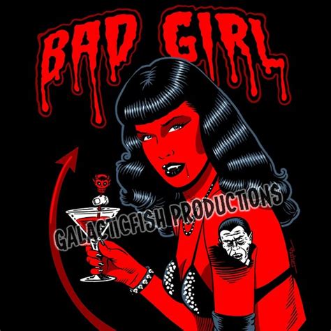 Bad Girl Tee Vampire Bettie Page Devil Girl Horror Pinup Etsy