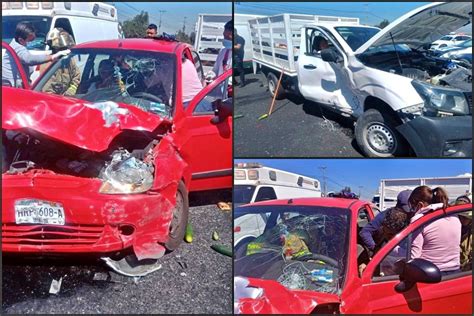 Fuerte choque en la carretera Pachuca Sahagún deja tres personas lesionadas