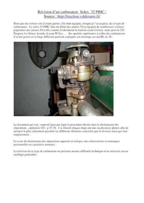 PDF Révision dun carburateur Solex 32 PBIC Source 10a