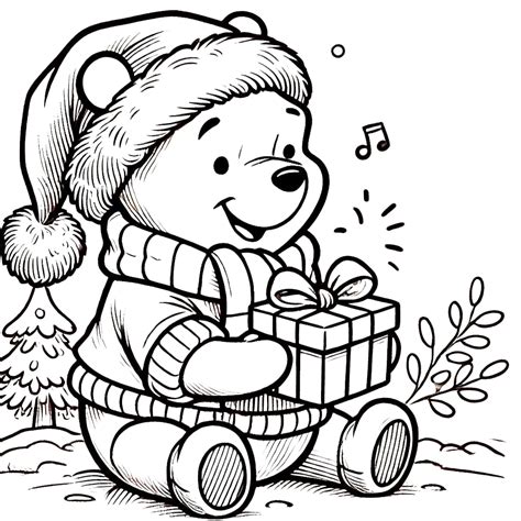 Winnie The Pooh Christmas Coloring Pages Free Printable