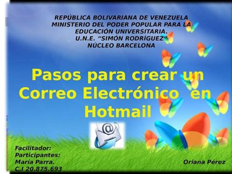 Pptx Pasos Para Crear Una Cuenta De Correo Electronico En Hotmail