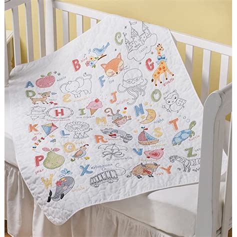 Stamped Embroidery Baby Quilt Kit