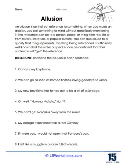 Allusion Worksheets - 15 Worksheets.com