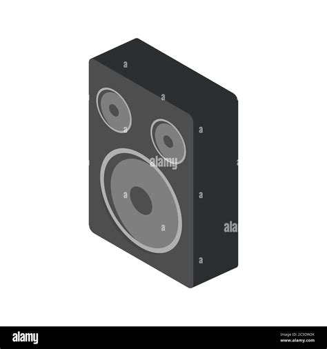 Acoustic Speakers On White Background Vector Illustration In Trendy