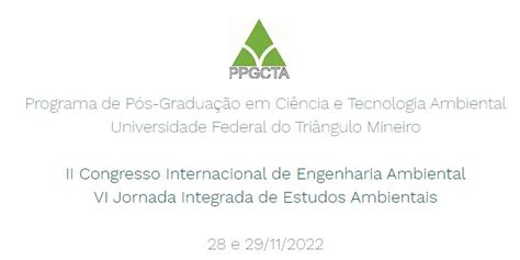 Congresso de Engenharia Ambiental e Jornada de estudos ambientais está