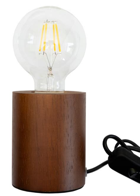 LAMPKA STOJĄCA BIURKOWA STOŁOWA DREWNIANA NOCNA loft vintage retro E27