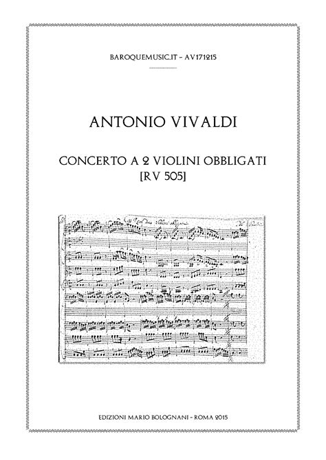 Concerto For Violins In C Major Rv Vivaldi Antonio Imslp