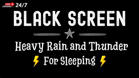 🔴 Heavy Rain And Thunder Sounds For Sleeping Black Screen Thunderstorm Sleep Sounds Live 24