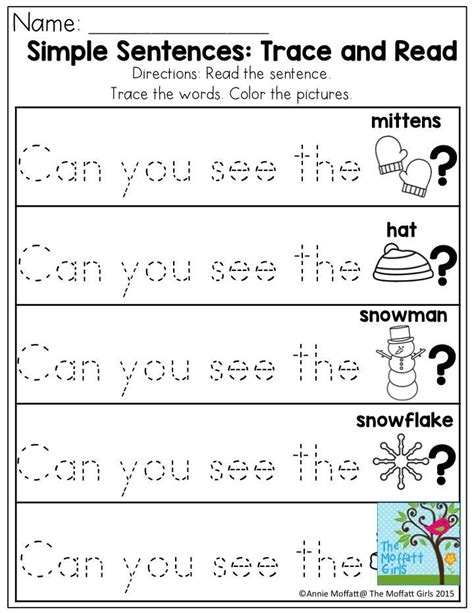 Sight Word Sentence Worksheets