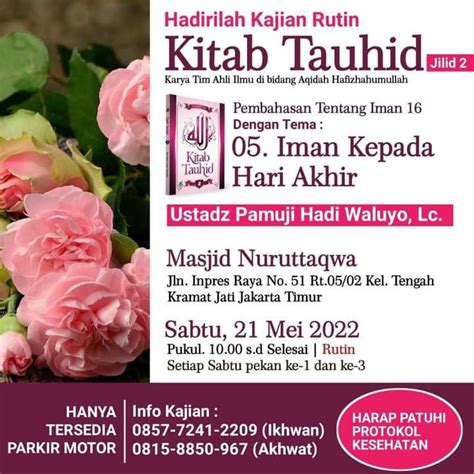 Jadwal Kajian Jakarta Sabtu Mei Jadwal Kajian Sunnah