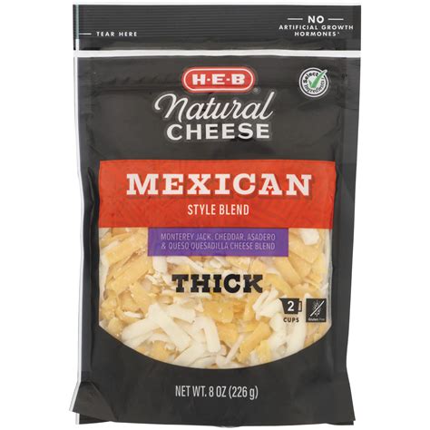 H E B Mexican Style Shredded Cheese Blend Thick Cut Shop Cheese At H E B