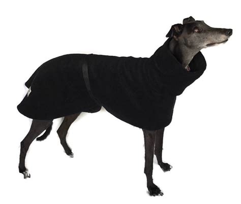 Black Deluxe Greyhound Dog Coat Warm Polar Fleece Machine Etsy