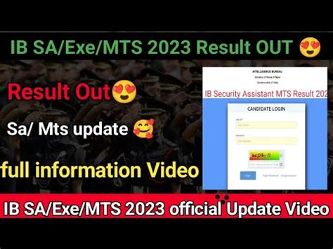 Security Assistant Mts Result Out Ib Sa Mts Result Update