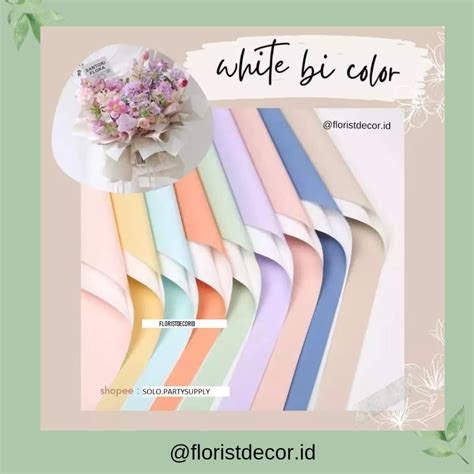 Jual Termurah Ecer White Bi Color Flower Wrapping Cellophane Tone Dua