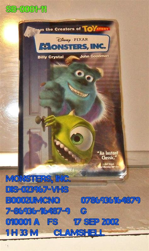 Monsters Inc Vhs Angel Jack Bergen Bob Black