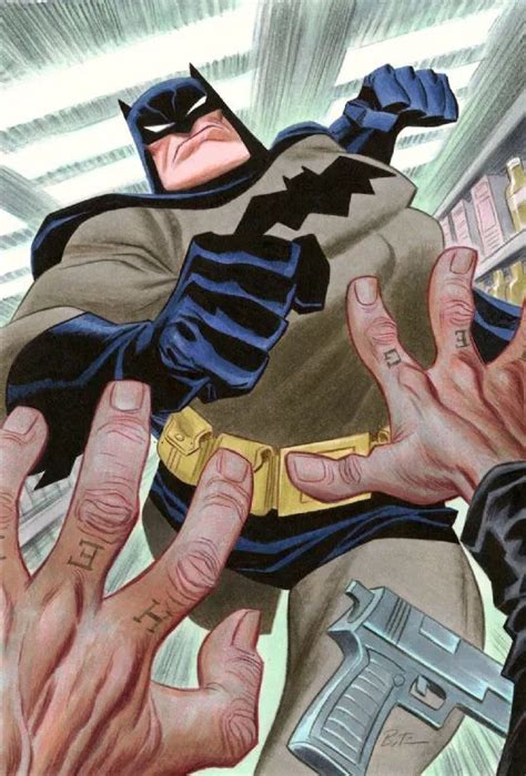 A Drawing Of Batman Being Held By Two Hands