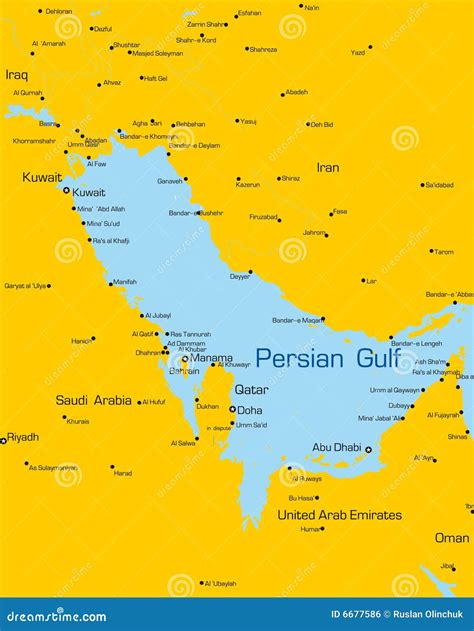 Gulf Countries New Vector Map. Arabian Peninsula | CartoonDealer.com ...