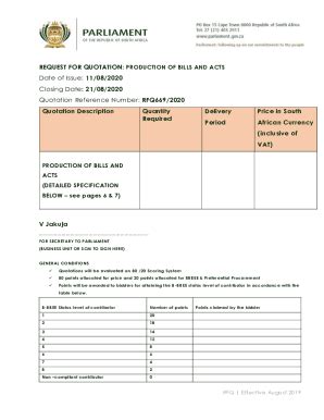 Fillable Online Date 07 06 2020 Request For Quotation RFQ Reference