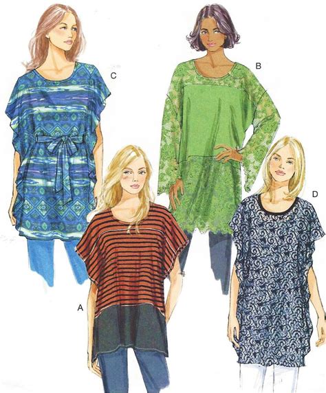 Easy Summer Tunics Oop Butterick Pattern B Womens Pullover Etsy