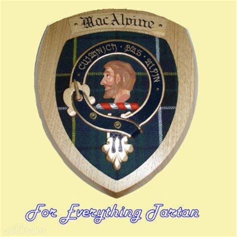 Clan Macalpine Tartan Woodcarver Wooden Wall Plaque Macalpine Crest 7 X