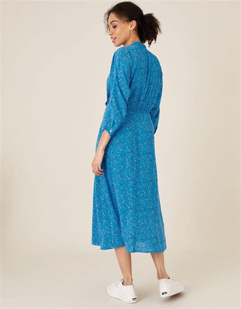 Floral Print Midi Dress Blue | Day Dresses | Monsoon Global.