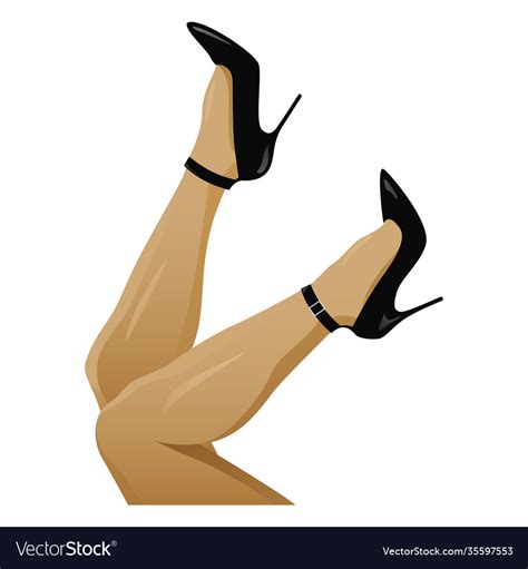 Legs In Black High Heels Royalty Free Vector Image