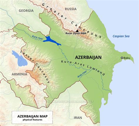 azerbaijan physical map