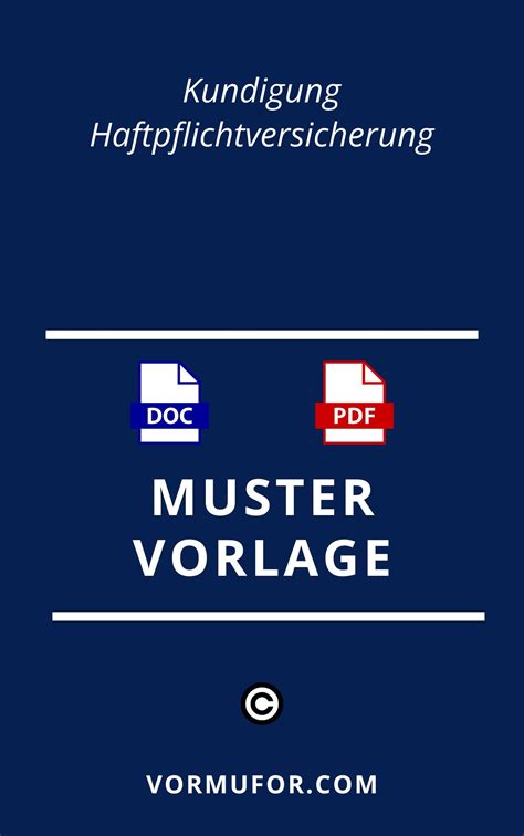 Kündigung Haftpflichtversicherung Muster und Vorlage