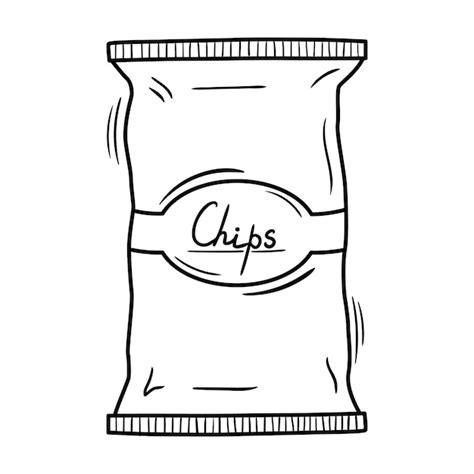 Premium Vector Sketch Drawing Of Chips In Paper Package Supermarket