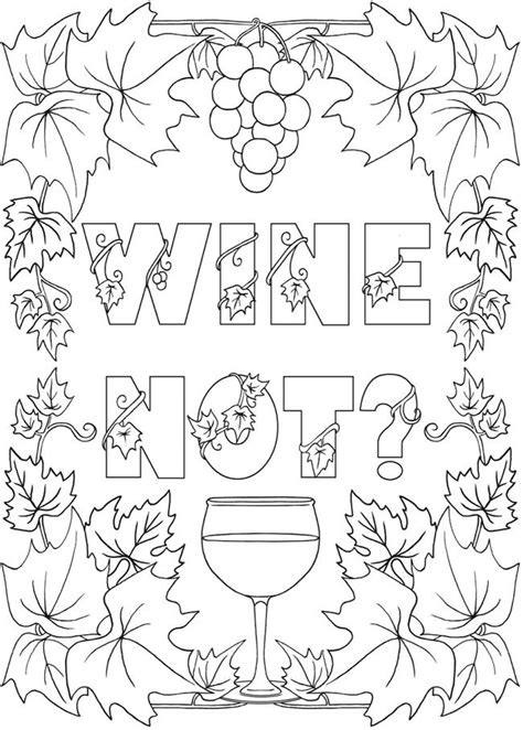 Coloring Pages For Adults Wine Coloring Pages