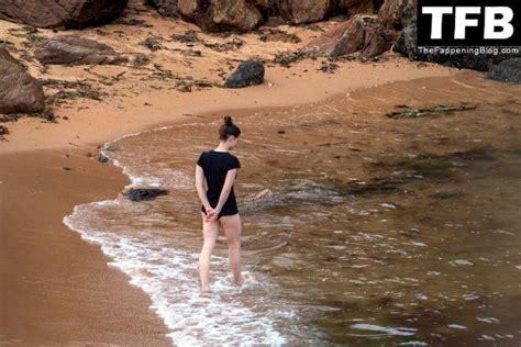 Holliday Grainger Takes A Dip In The Water During A Trip To The Beach In Devon 10 Photos