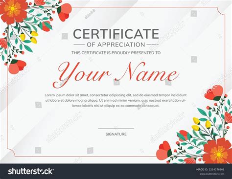 Certificate Design Flower Certificate Template Design Stock Vector ...