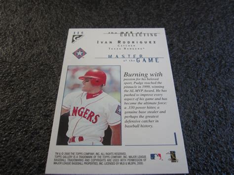 2000 TOPPS GALLERY MLB MASTER OF THE GAME IVAN RODRIGUEZ RANGERS HOF