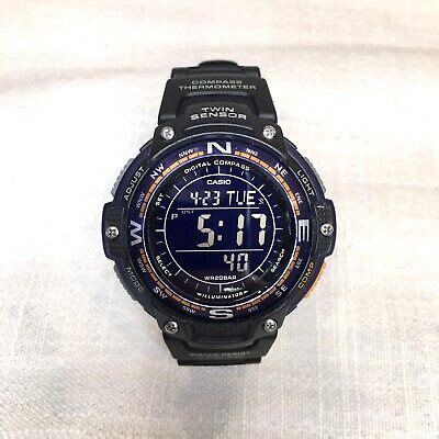 Casio Twin Sensor Men S Watch W Compass Thermometer Black SGW100