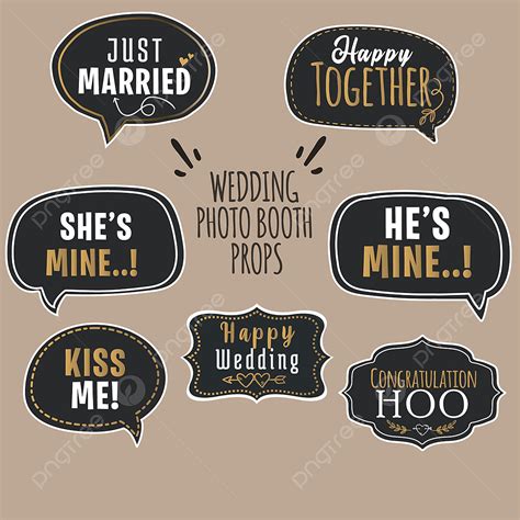 Wedding Props Vector Design Images, Pack Of Wedding Photobooth Props ...