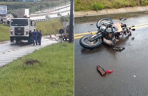 VÍDEO Motociclista vai parar embaixo de caminhão e morre em Chapecó